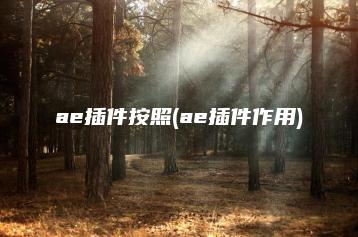 ae插件按照(ae插件作用) | ae插件合集