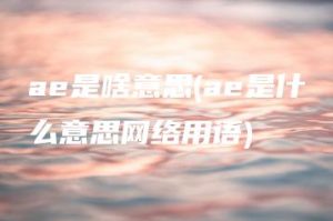 ae是啥意思(ae是什么意思网络用语) | ae插件合集