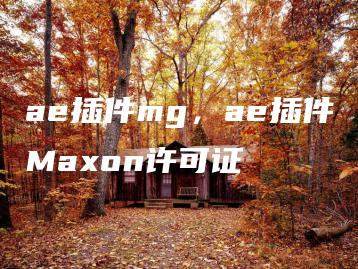 ae插件mg，ae插件Maxon许可证 | ae插件合集