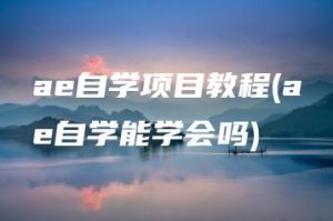 ae自学项目教程(ae自学能学会吗) | ae插件合集