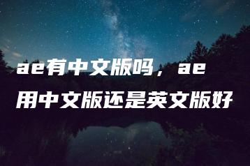 ae有中文版吗，ae用中文版还是英文版好 | ae插件合集