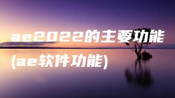 ae2022的主要功能(ae软件功能) | ae插件合集