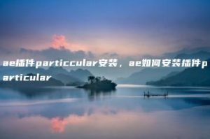 ae插件particcular安装，ae如何安装插件particular | ae插件合集