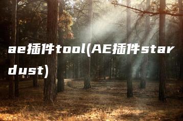 ae插件tool(AE插件stardust) | ae插件合集