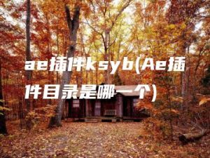 ae插件ksyb(Ae插件目录是哪一个) | ae插件合集