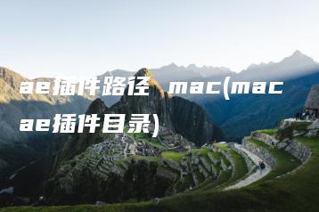 ae插件路径 mac(mac ae插件目录) | ae插件合集
