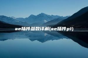 ae插件参数详解(ae插件p1) | ae插件合集