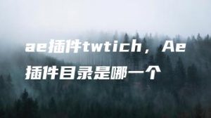 ae插件twtich，Ae插件目录是哪一个 | ae插件合集