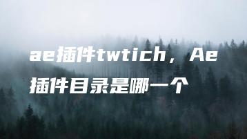 ae插件twtich，Ae插件目录是哪一个 | ae插件合集