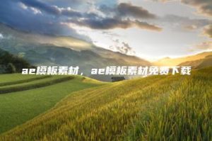 ae模板素材，ae模板素材免费下载 | ae插件合集