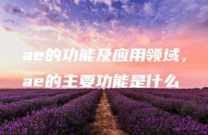 ae的功能及应用领域，ae的主要功能是什么 | ae插件合集