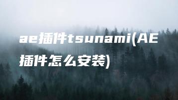 ae插件tsunami(AE插件怎么安装) | ae插件合集