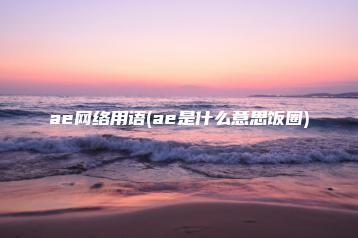 ae网络用语(ae是什么意思饭圈) | ae插件合集