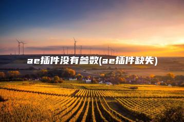 ae插件没有参数(ae插件缺失) | ae插件合集