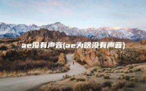 ae没有声音(ae为啥没有声音) | ae插件合集