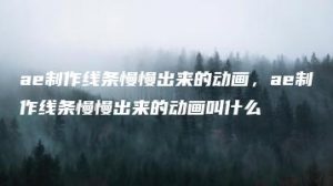 ae制作线条慢慢出来的动画，ae制作线条慢慢出来的动画叫什么 | ae插件合集