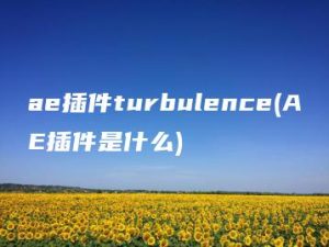 ae插件turbulence(AE插件是什么) | ae插件合集