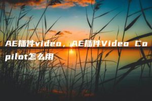 AE插件video，AE插件Video Copilot怎么用 | ae插件合集