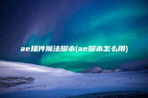 ae插件魔法脚本(ae脚本怎么用) | ae插件合集