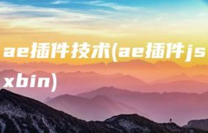 ae插件技术(ae插件jsxbin) | ae插件合集