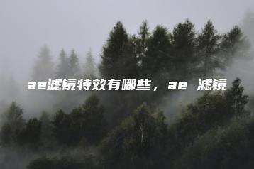 ae滤镜特效有哪些，ae 滤镜 | ae插件合集