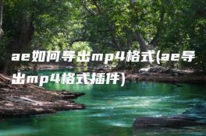 ae如何导出mp4格式(ae导出mp4格式插件) | ae插件合集