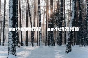ae小动画教程，ae小动效教程 | ae插件合集