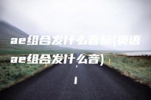 ae组合发什么音标(英语ae组合发什么音) | ae插件合集