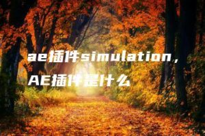 ae插件simulation，AE插件是什么 | ae插件合集