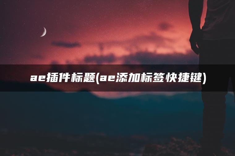 ae插件标题(ae添加标签快捷键)