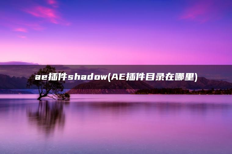 ae插件shadow(AE插件目录在哪里)