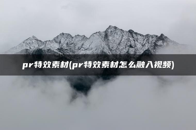 pr特效素材(pr特效素材怎么融入视频)