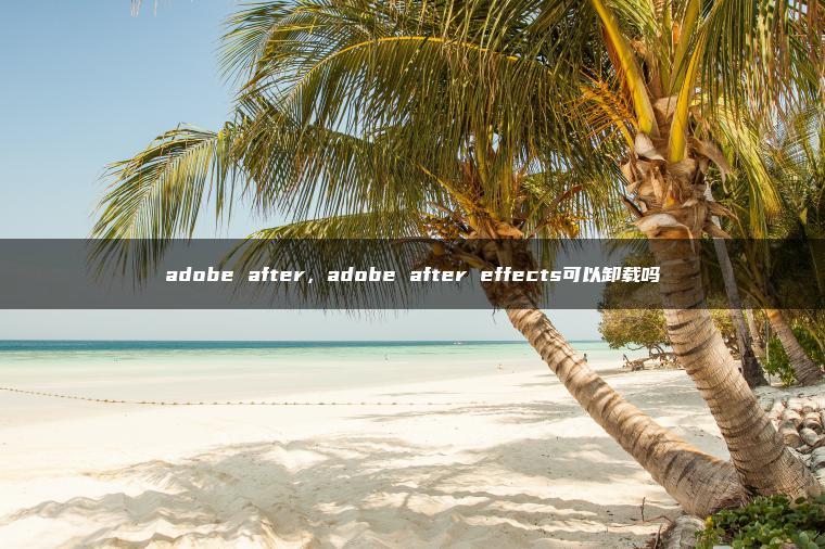 adobe after，adobe after effects可以卸载吗