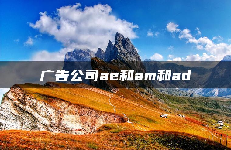 广告公司ae和am和ad