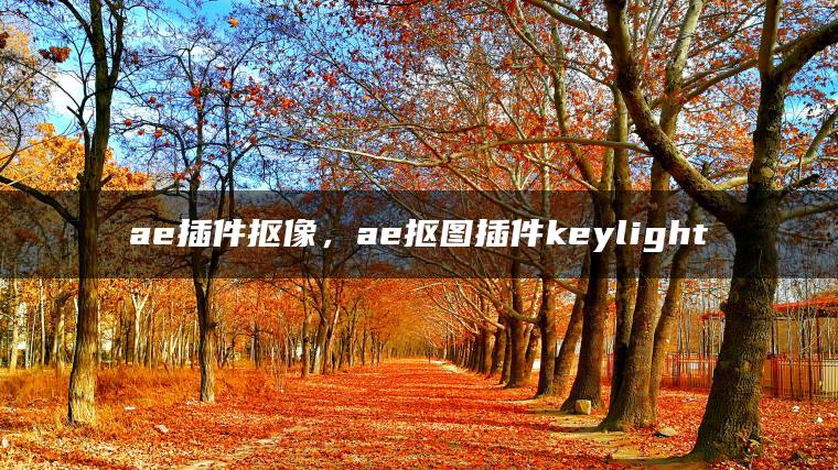 图片[1] | ae插件抠像，ae抠图插件keylight | ae插件合集