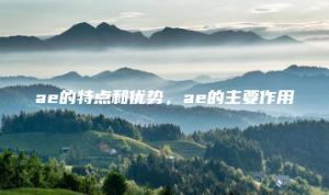 ae的特点和优势，ae的主要作用 | ae插件合集