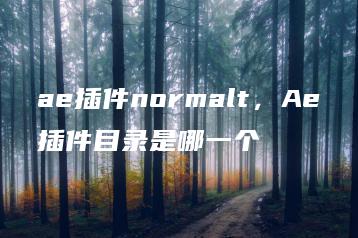 ae插件normalt=，Ae插件目录是哪一个 | ae插件合集