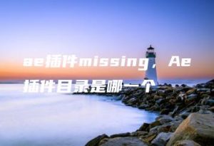 ae插件missing，Ae插件目录是哪一个 | ae插件合集