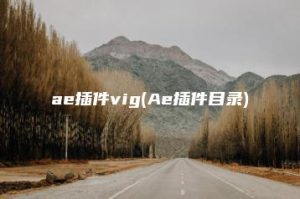 ae插件vig(Ae插件目录) | ae插件合集