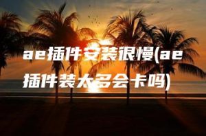 ae插件安装很慢(ae插件装太多会卡吗) | ae插件合集