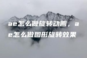 ae怎么做旋转动画，ae怎么做图形旋转效果 | ae插件合集