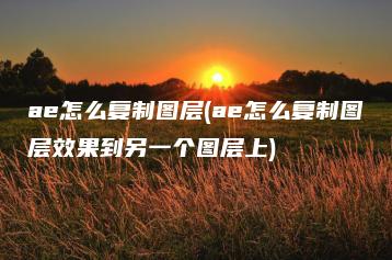 ae怎么复制图层(ae怎么复制图层效果到另一个图层上) | ae插件合集