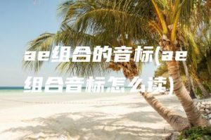 ae组合的音标(ae组合音标怎么读) | ae插件合集