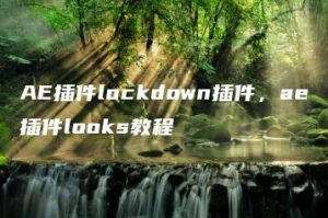 AE插件lockdown插件，ae插件looks教程 | ae插件合集