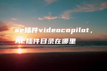 ae插件videocopilot，AE插件目录在哪里 | ae插件合集