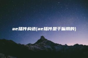 ae插件构造(ae插件是干嘛用的) | ae插件合集