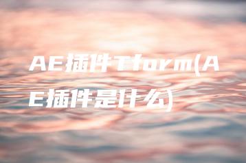 AE插件Tform(AE插件是什么) | ae插件合集