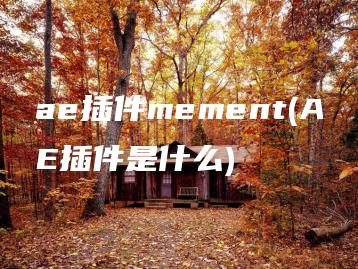 ae插件mement(AE插件是什么) | ae插件合集