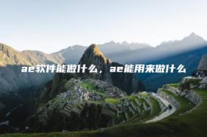 ae软件能做什么，ae能用来做什么 | ae插件合集