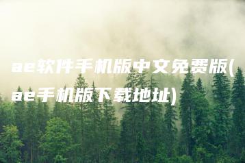 ae软件手机版中文免费版(ae手机版下载地址) | ae插件合集